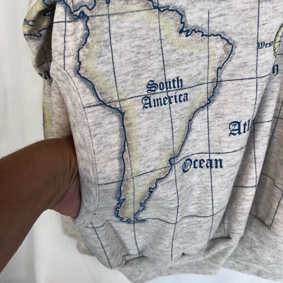 Art Unlimited SportsWear VTG Travel Nautical Map Sweater Cotton Blend Size MD - Picture 6 of 9